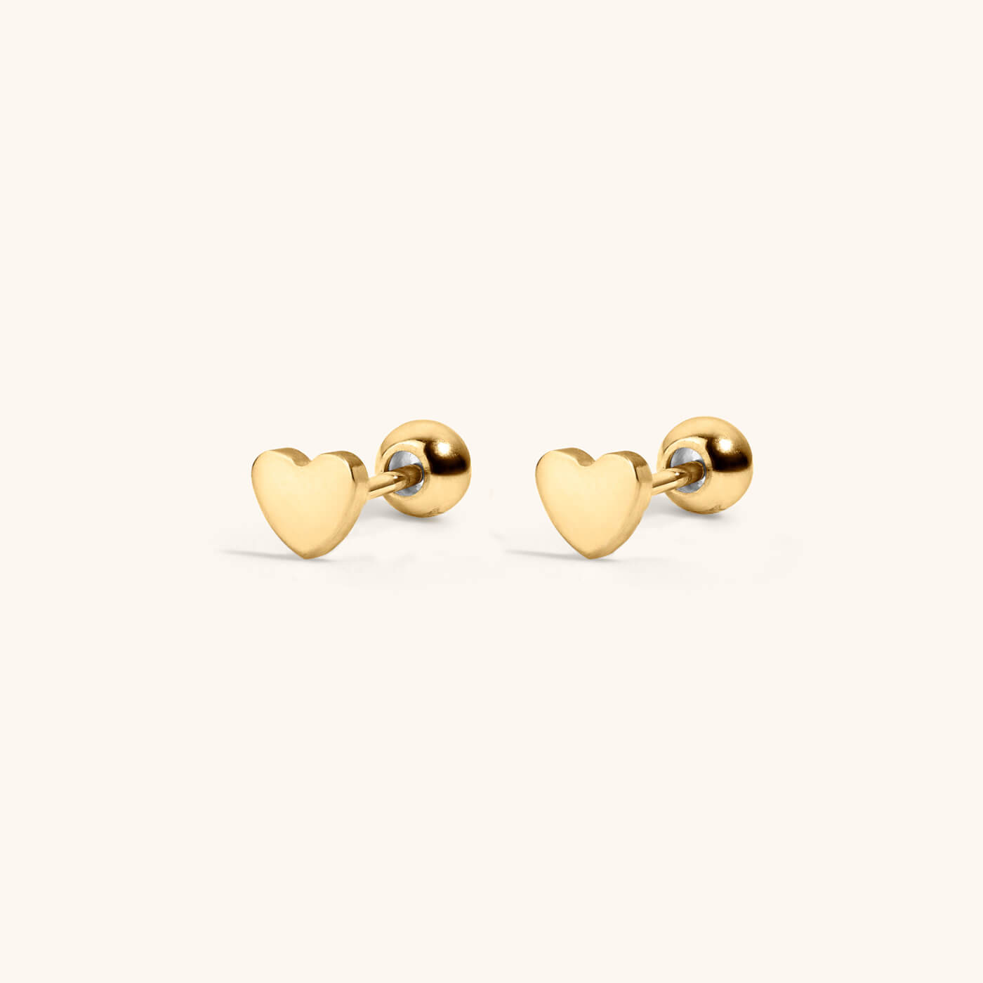 Classic Heart Studs in Titanium