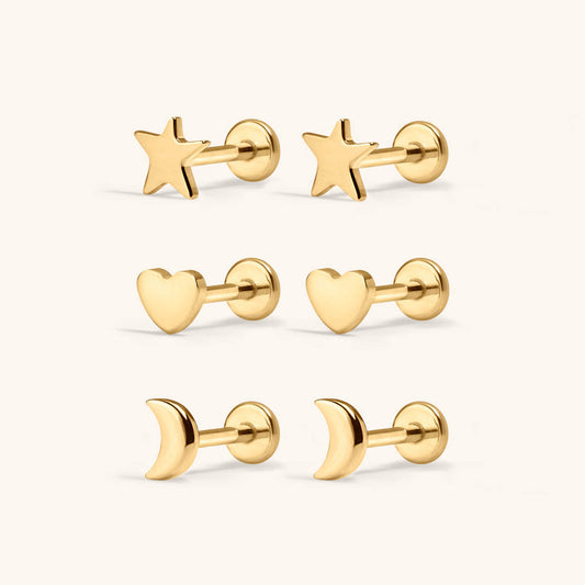 Classic Shapes Nap Earrings Trio