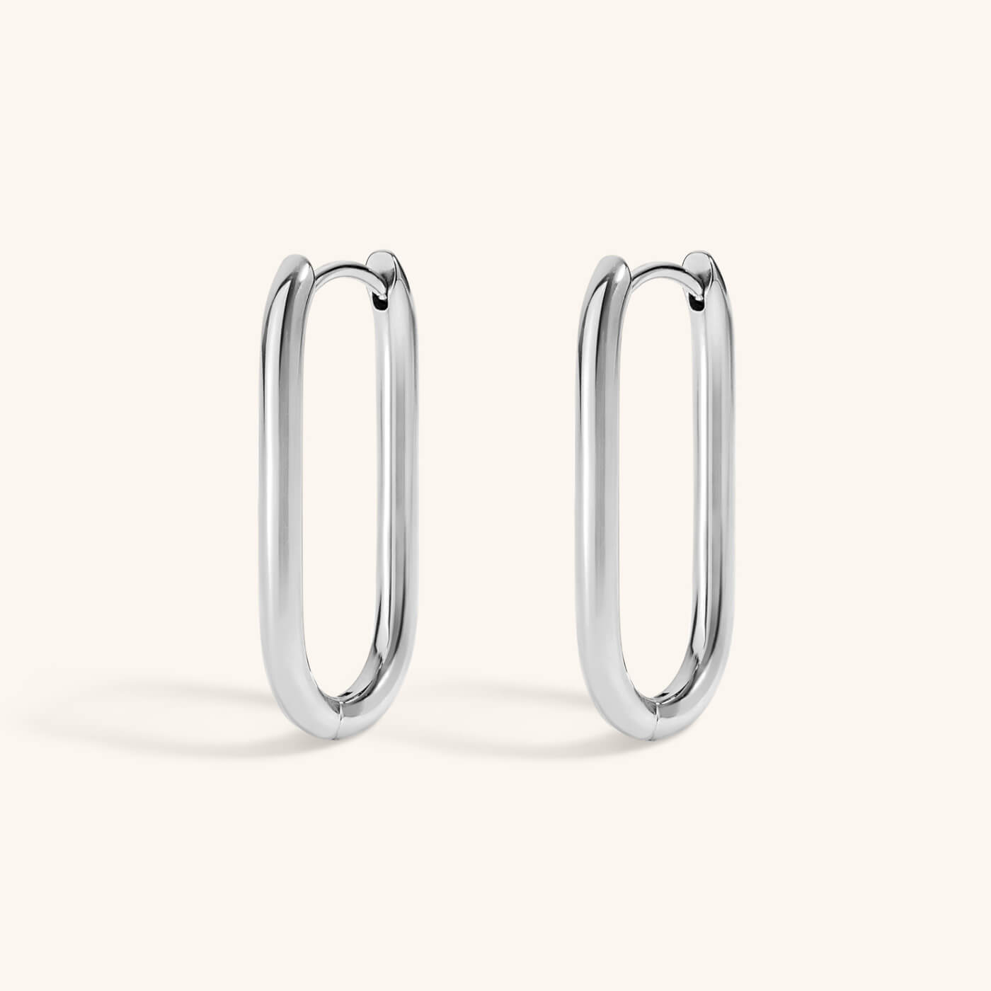 Halo Oval Hoop Earrings in Titanium